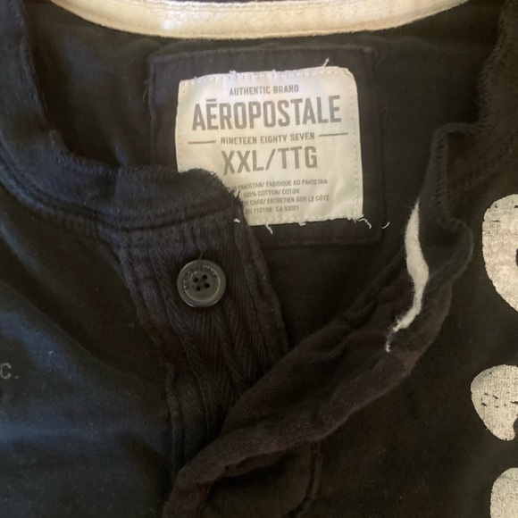Aeropostale Black Mens Shirt Authentic 1987 Logo Long Sleeve - Picture 4 of 4